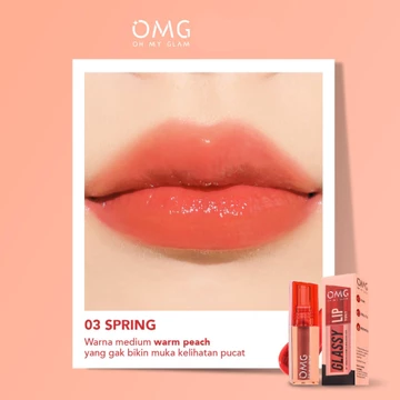 OMG OH MY GLAM GLASSY LIP TINT ( 2 G ) Moisturizing Liptint Warna Intense Tahan 12 Jam Skincare