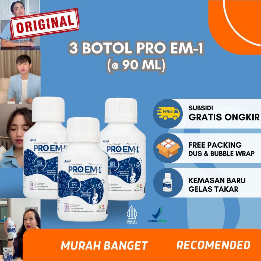 Jual Probiotik PRO EM 1 Murah Original, 3 Botol Kecil (90ml), Februari ...