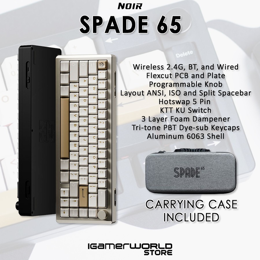 Jual Noir SPADE65 65% Aluminum Wireless 3-Mode Mechanical Gaming ...
