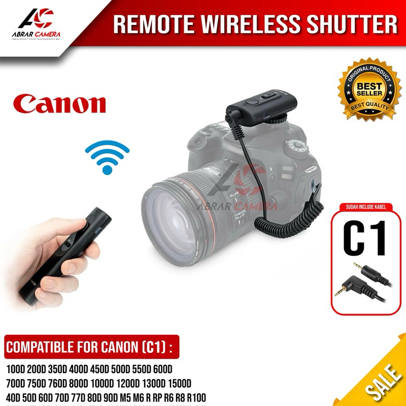 JJC Remote Shutter Wireless RF Canon C1 Self studio Remot Selfstudio Box  Photobox selfi 100D 200D 250D 350D 400D 450D 500D 550D 600D 700D 750D 760D 