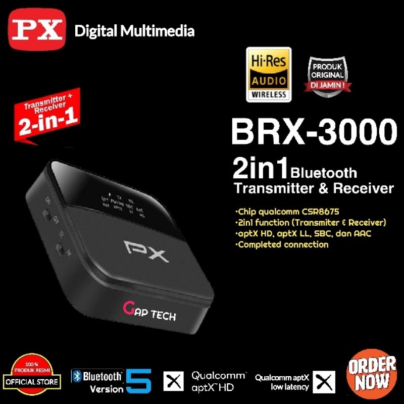 Jual PX BRX-3000 / BRX 3000 / BRX3000 2in1 HD Bluetooth Transmiter and ...