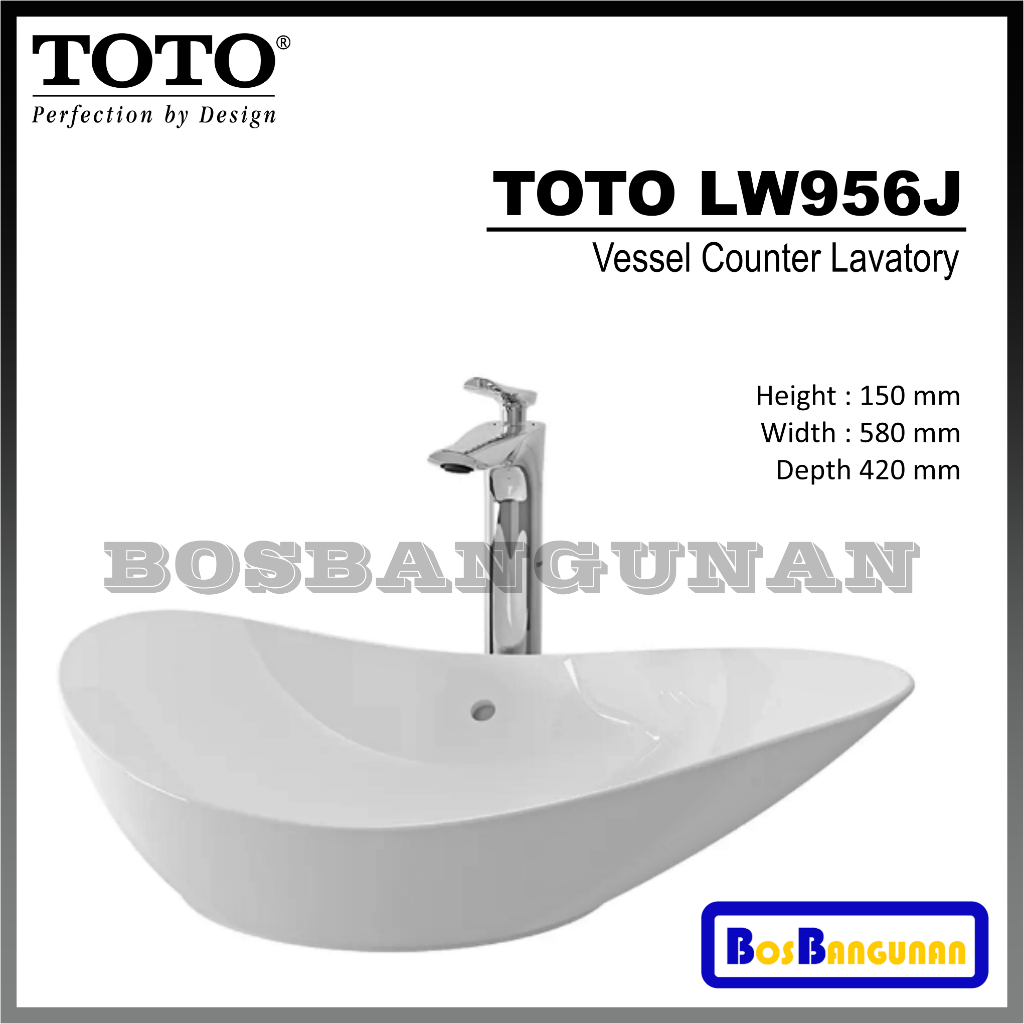 Jual Wastafel TOTO LW956J / Wastafel Meja Vessel Counter Lavatory TOTO ...