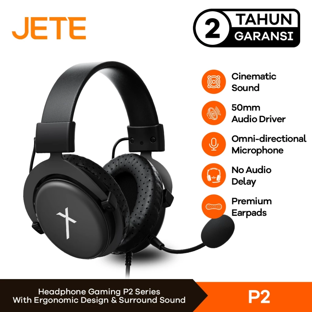 Headset Gaming Headphone Gaming Pro JETEX P2 - Garansi 2 Tahun