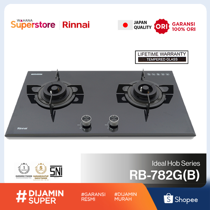 Jual Rinnai Kompor Tanam 2 Tungku - RB-782G(B) | Shopee Indonesia