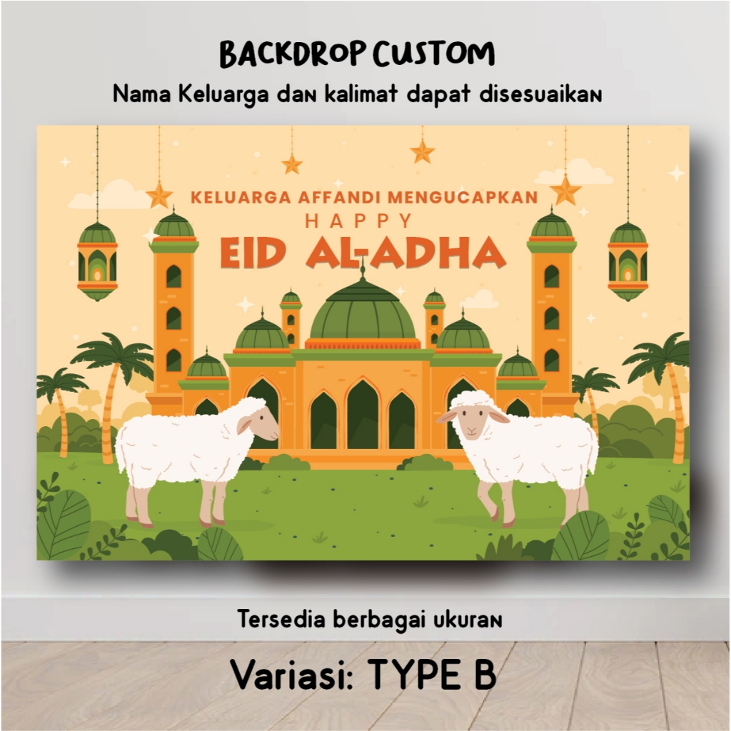 Jual BACKDROP IDUL ADHA LEBARAN HAJI DEKORASI IDUL FITRI UCAPAN HIASAN ...