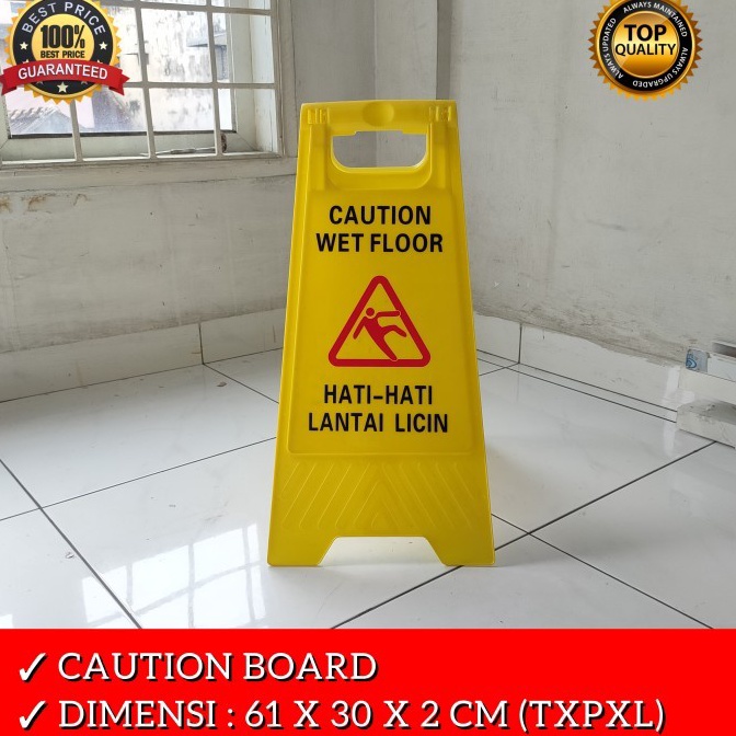 Jual KODE N4Y Caution Wet Floor Sign Papan Peringatan Lantai Basah ...