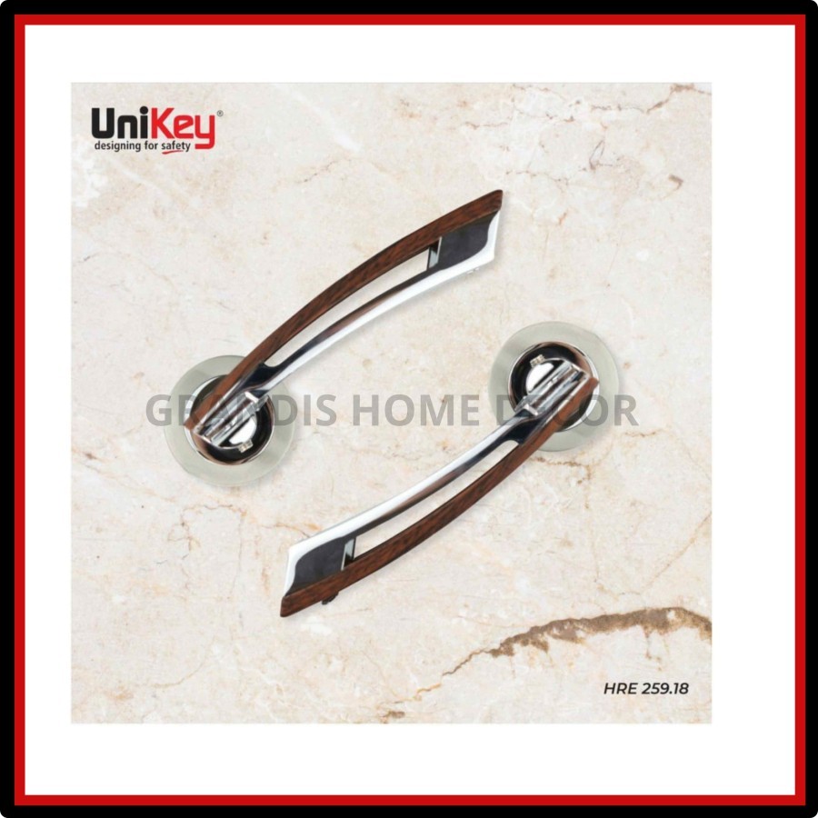 Jual UniKey Handle Set Premium HRE 259.18 CP/Wood +SW 501-40MM DC KK ...