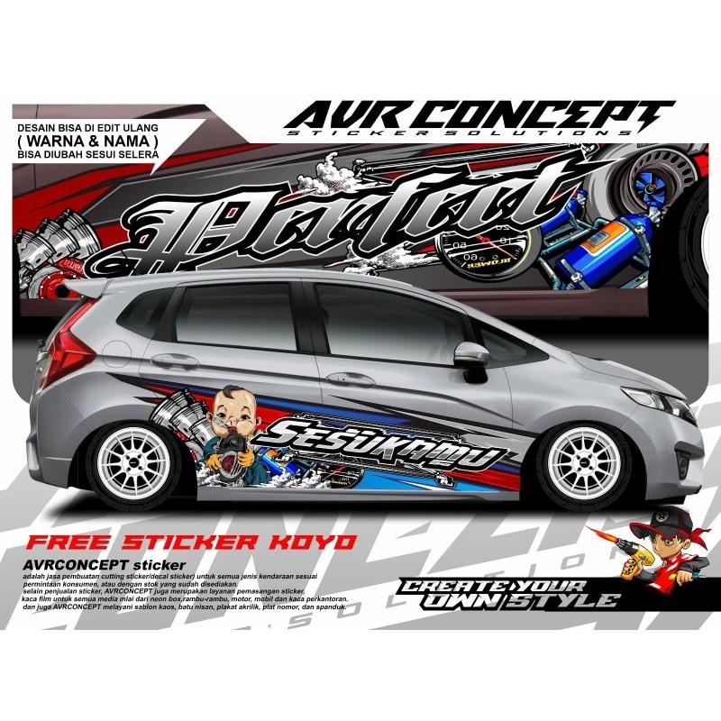 Jual sticker striping decal custom Thailand jazz, brio, agya, ayla ...