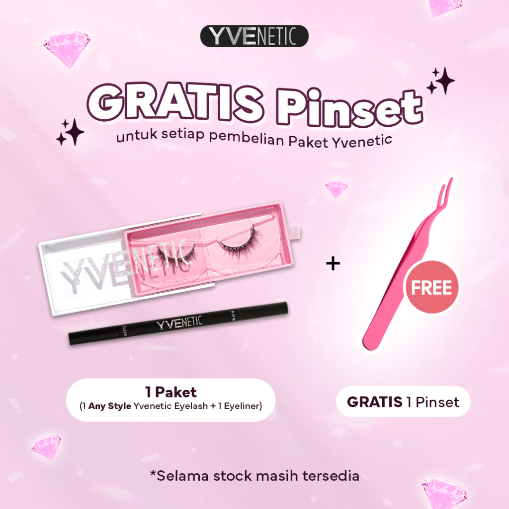 YVENETIC Bundle Set (1 Eyelash + 1 Eyeliner) | Bulumata Magnetik Tanpa Lem - Menggunakan Eyeliner Magnet