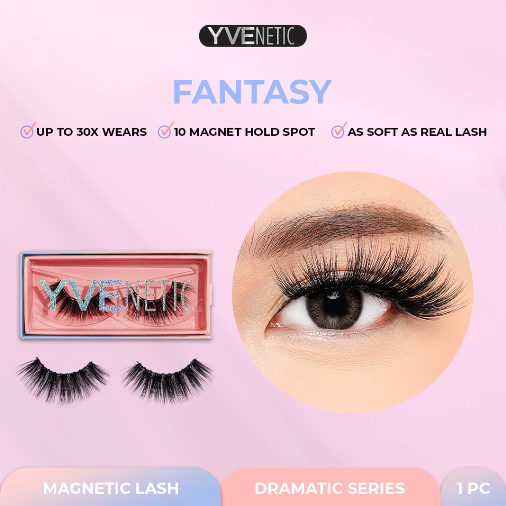 YVENETIC Fantasy (Dramatic) - Magnetic Eyelash | Bulumata Magnetik Tanpa Lem - Menggunakan Eyeliner Magnet