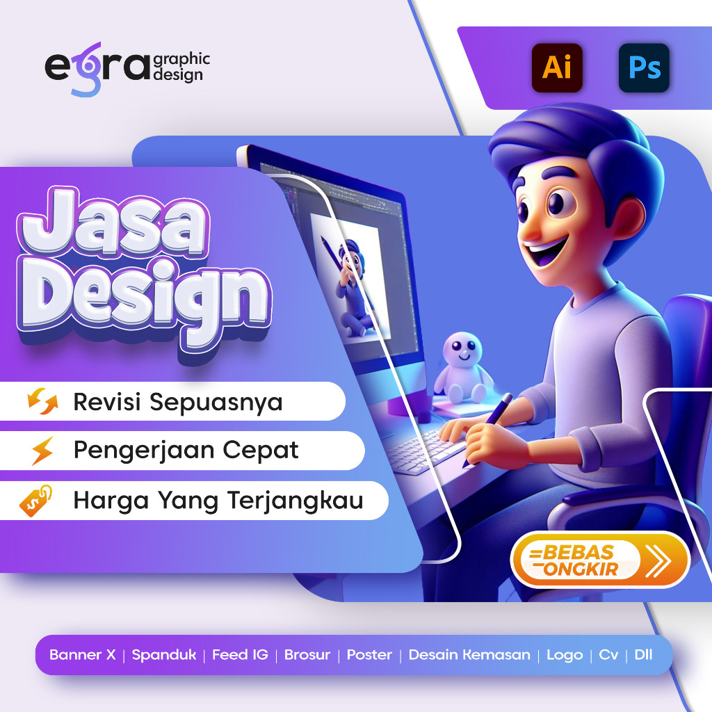 Jual Jasa design Logo, Banner, seragam, Mockup, kemasan, brosur, Feed