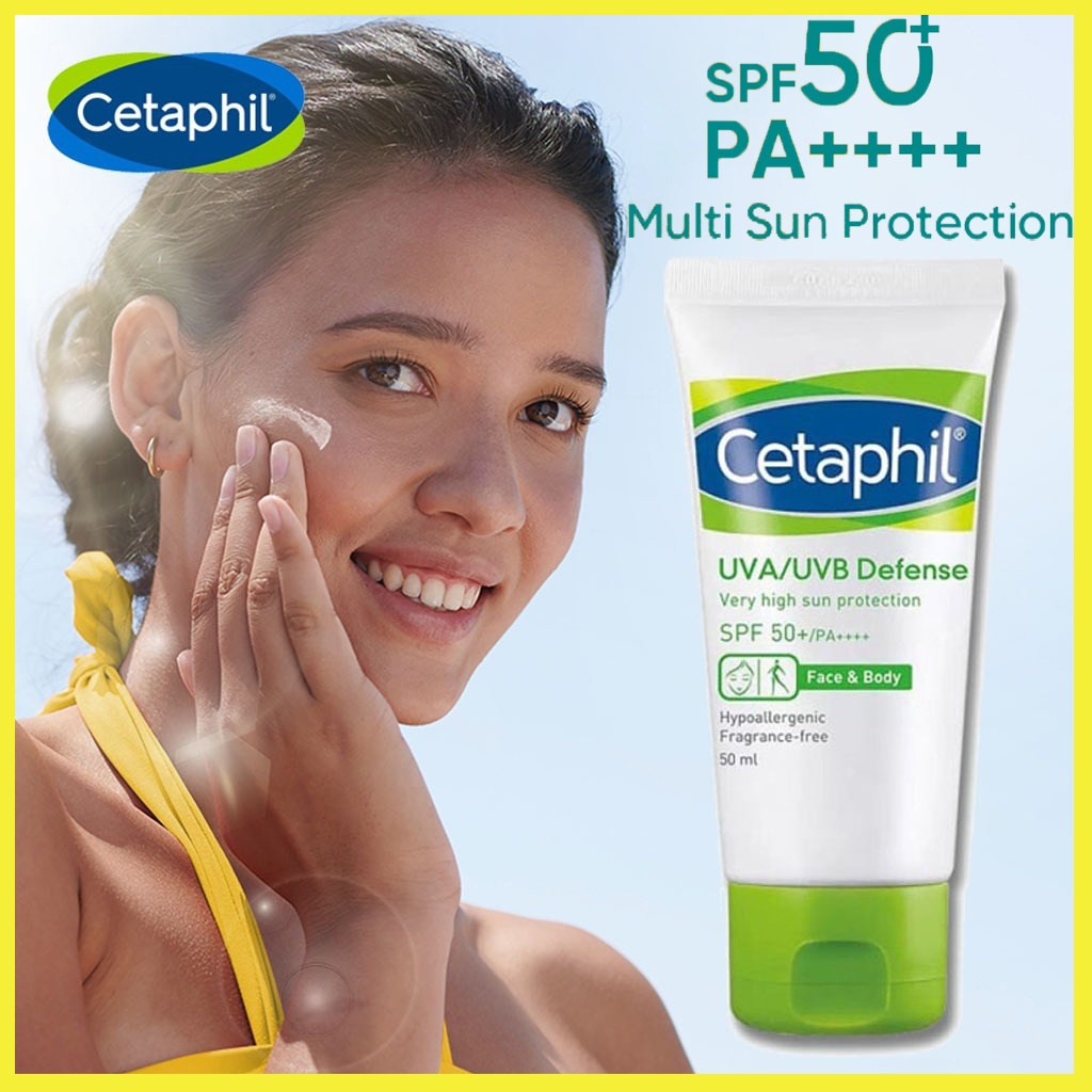 Jual COD&READY⚡Cetaphil UVA/UVB Defense SPF 50PA++++ Sunscreen Sunblock ...