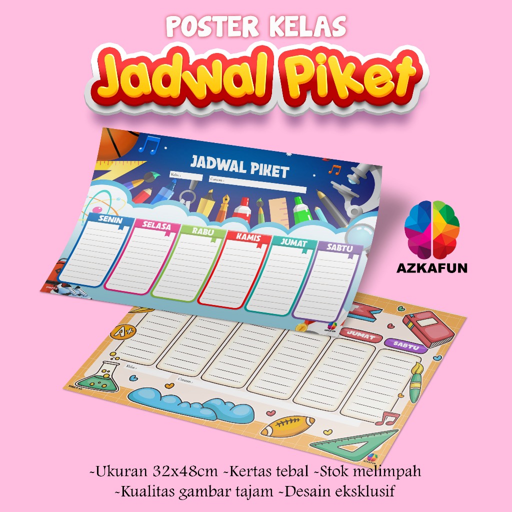 Jual Poster Jadwal Piket - Best Seller Poster Piket Sekolah - Jadwal ...