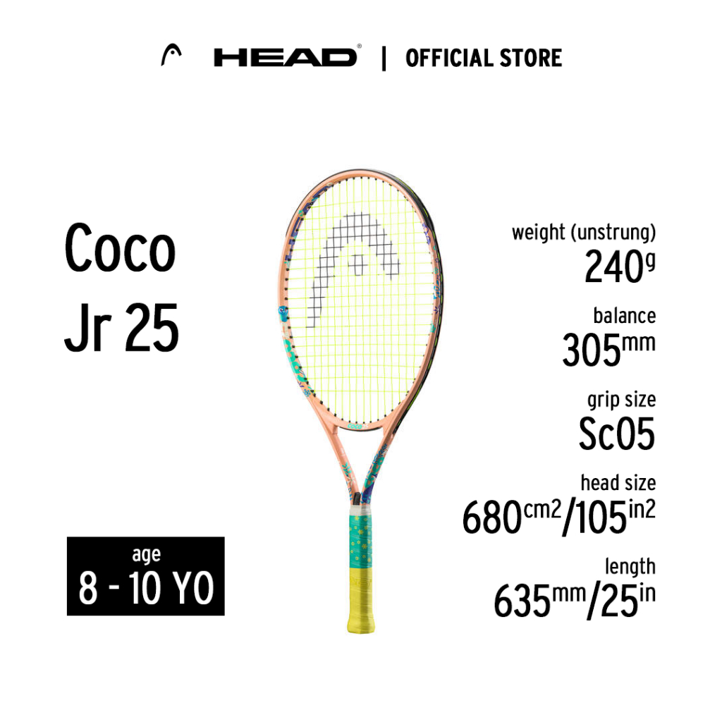 Jual HEAD Racket Coco Junior 25 - Raket Tennis Junior | Shopee Indonesia