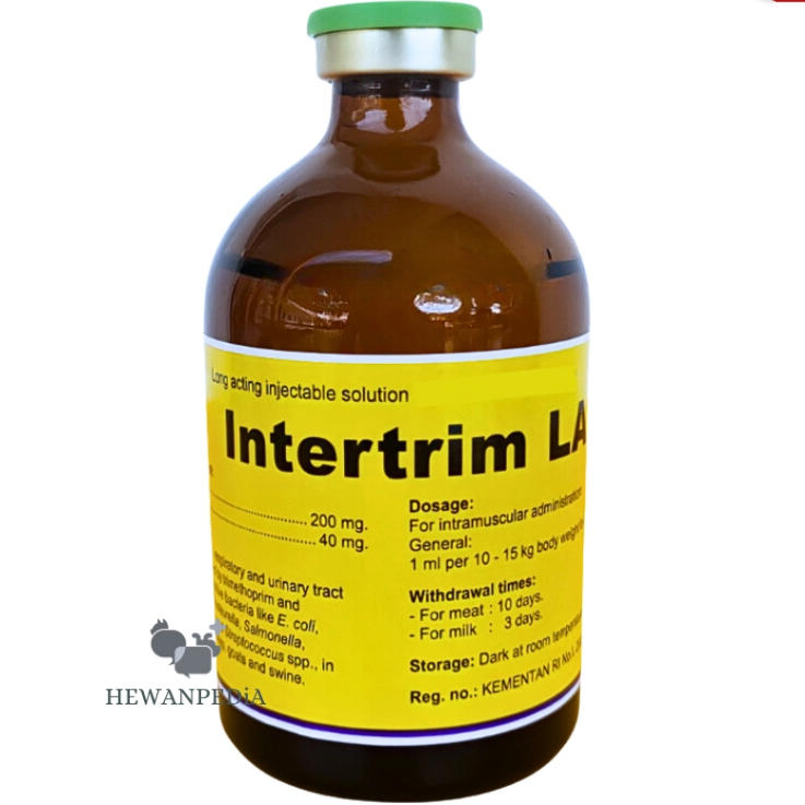 Jual INTERTRIM LA 100 ml - Antibiotik Hewan Spektrum Luas Sulfa ...