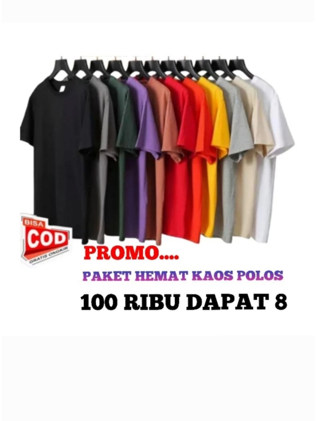 Jual 100 ribu dapat kaos Polos lengan pendek dewasa Shopee