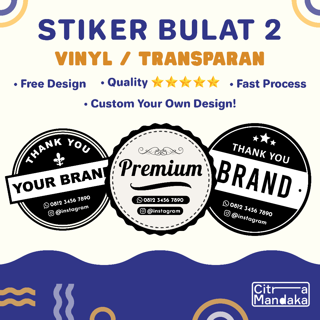 Jual Cetak Stiker Custom Transparan Vinyl Waterproof Anti Air Logo