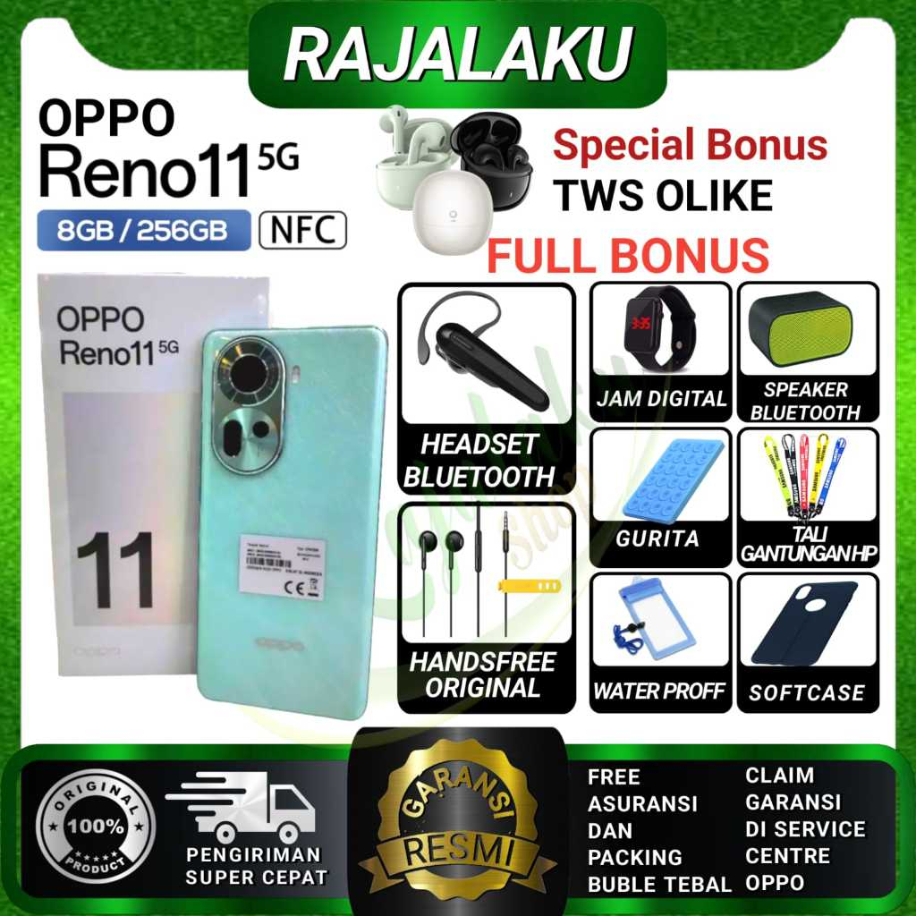 Jual OPPO RENO 11 5G NFC RAM 8/256GB [ EXTENDED RAM 8GB ] GARANSI RESMI ...