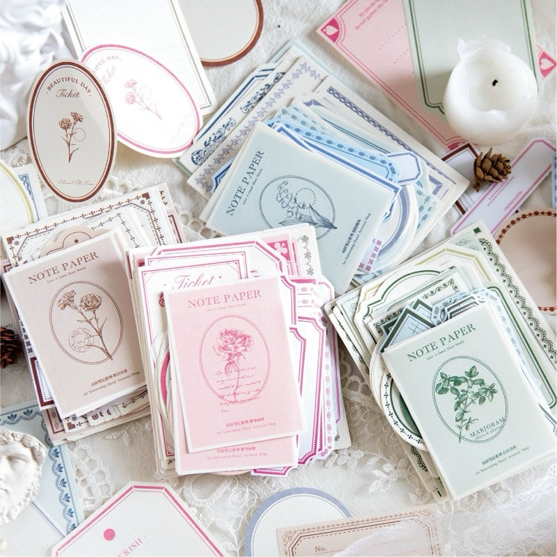 Jual LP 104 Pcs Note Paper Label Aesthetic DIY deco material Jurnal ...