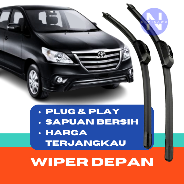 Jual Wiper InnovA 2004-2020 Depan 1 Set Kanan Kiri Framless Wiper ...