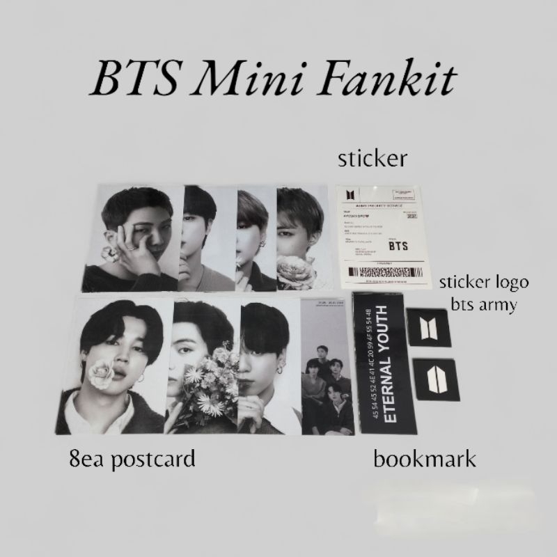 Jual MINI FANKIT BTS MONOCHROME POSTCARD STIKER BTS | Shopee Indonesia