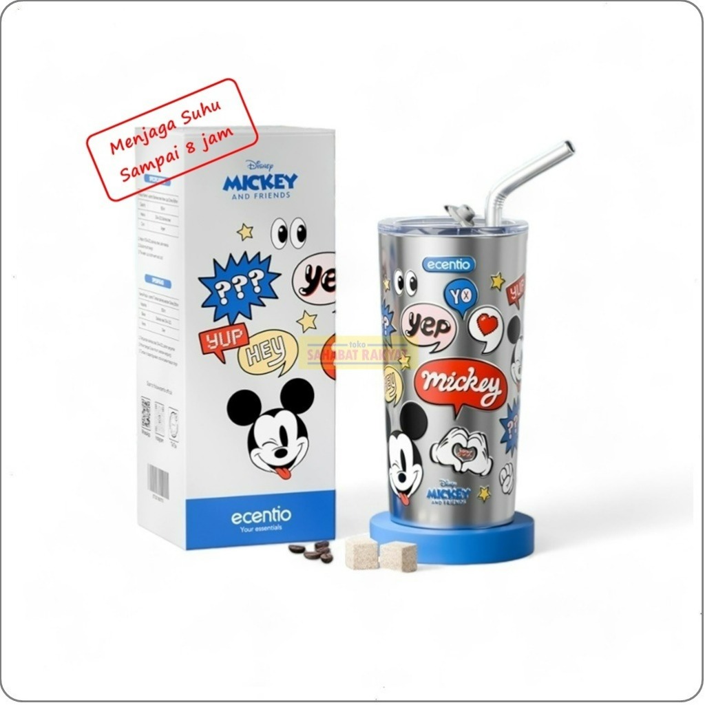 Jual Tumbler Mug Termos Stainless Sedotan Graffiti Edisi Disney Mickey Ml Ecentio Shopee