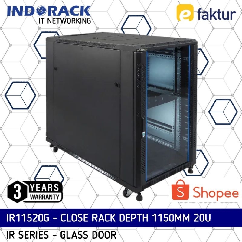 Jual Ir11520g Close Rack Indorack Glass Door Rak Server 20u Depth 1150mm Shopee Indonesia 3442