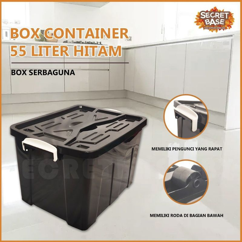 Jual Box Container 55 Liter HITAM NOBU/ Box Container Serbaguna ...
