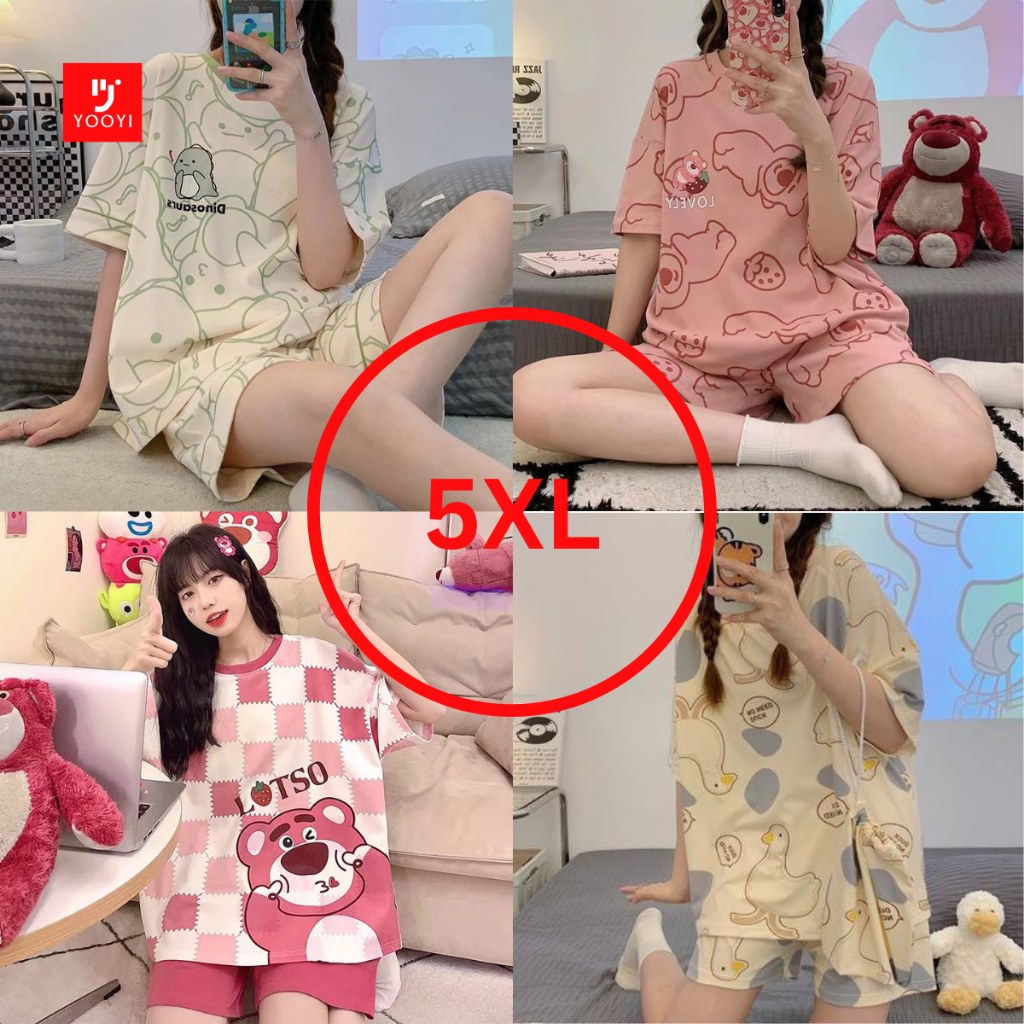 Jual Yooyi Baju Tidur Wanita Jumbo 5XL Piyama Korea Lengan Pendek ...