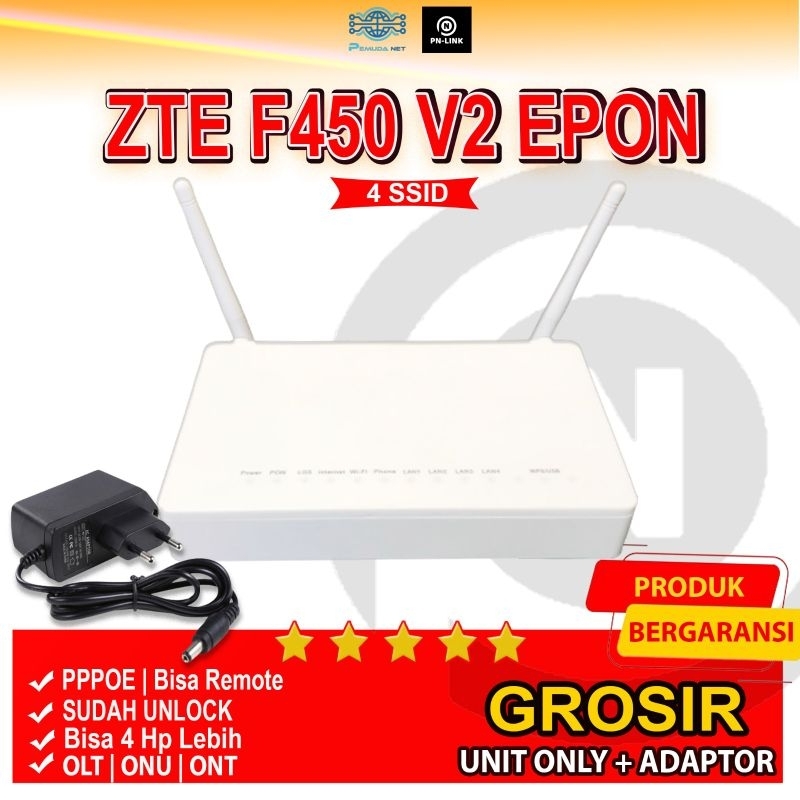 Jual ZTE F450 V2 EPON UNIT LENGKAP ADAPTOR ONT Shopee Indonesia