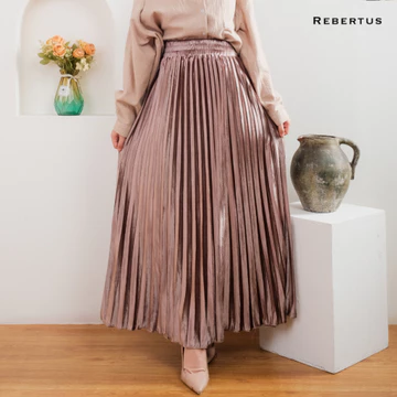 Rok Plisket Bludru Wanita Rebertus Dianda