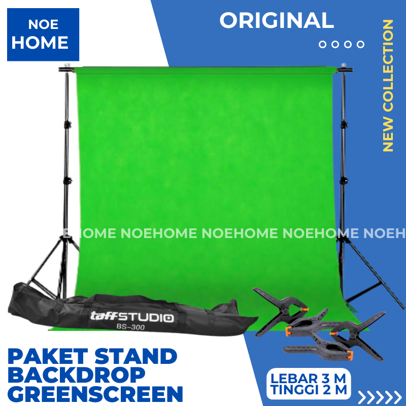 Jual Stand Background Green Screen Tiang Backdrop Foto Studio Paket