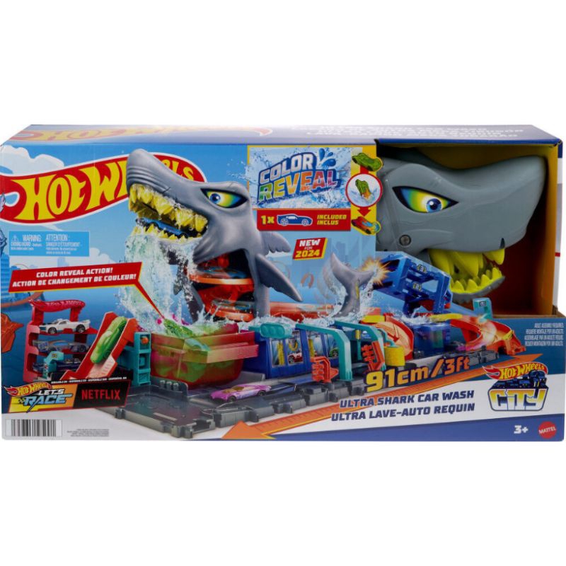 Jual Hot wheels city ultra shark car wash with color reveal car playset original Shopee Indonesia