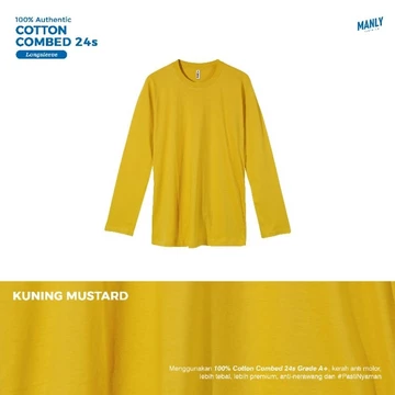 ( LEBIH TEBAL ) Kaos Polos Lengan Panjang Cotton Combed 24s