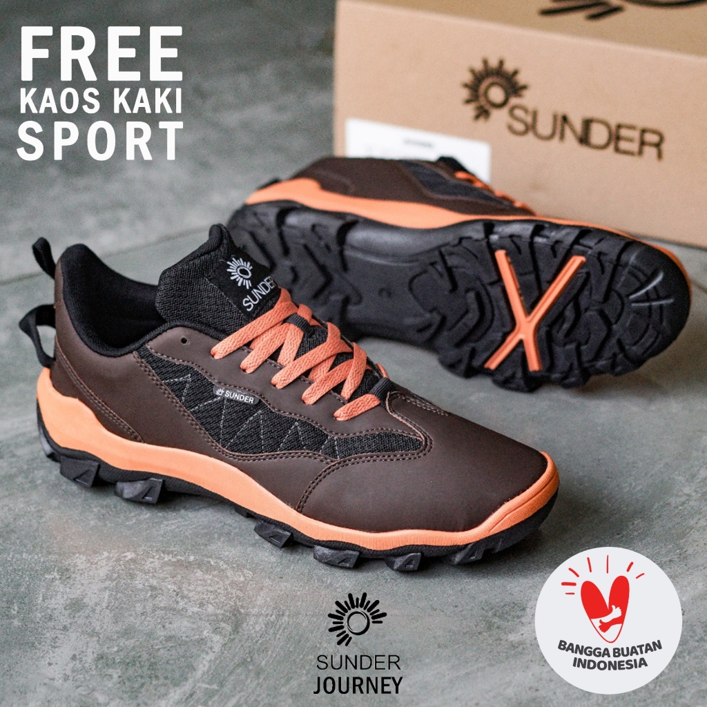 Jual Sepatu Gunung Sunder Journey Original Warna Coklat Orange Sepatu ...