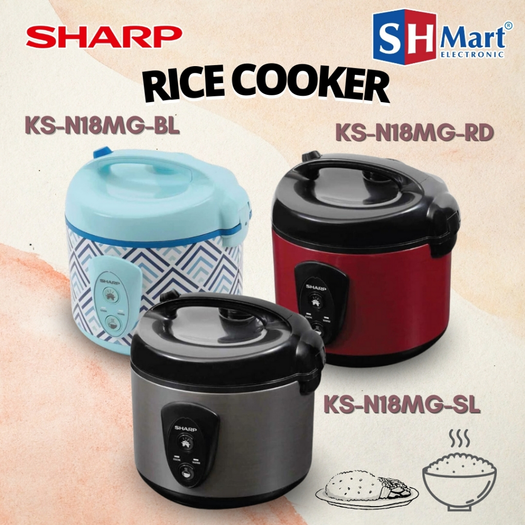 Jual RICE COOKER SHARP KAPASITAS 1,8 LITER KSN-18MG BL/RD 400 WATT ...