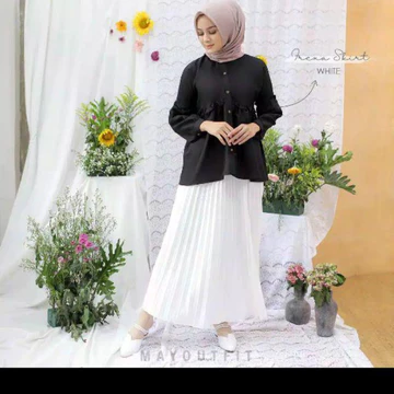 Rok Plisket Wanita Panjang Premium All Size Fit To XL