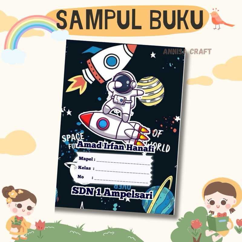 Jual Sampul Buku Custom Nama Isi 10 pcs, Cover buku, Sampul buku A5 B5 ...