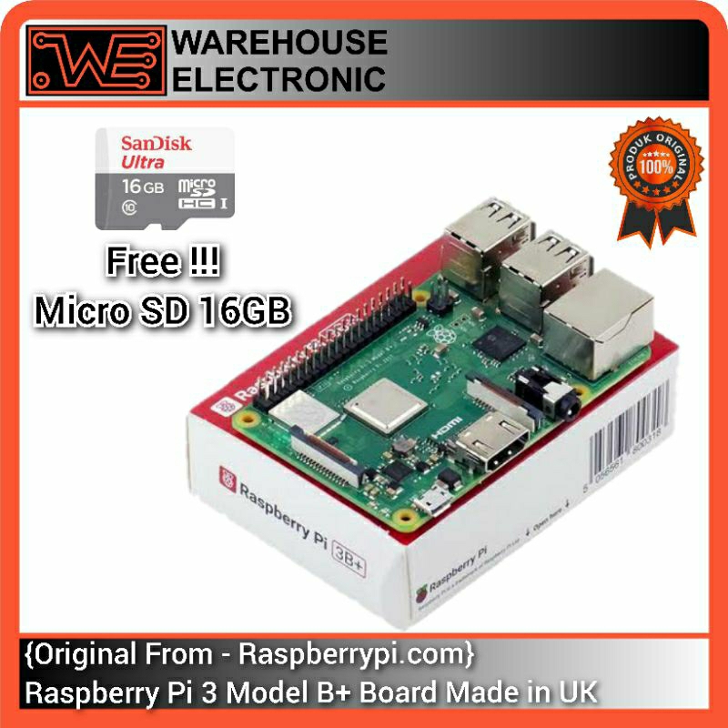 Jual Raspberry Pi 3 model B+ Board Made in UK - Original From ...