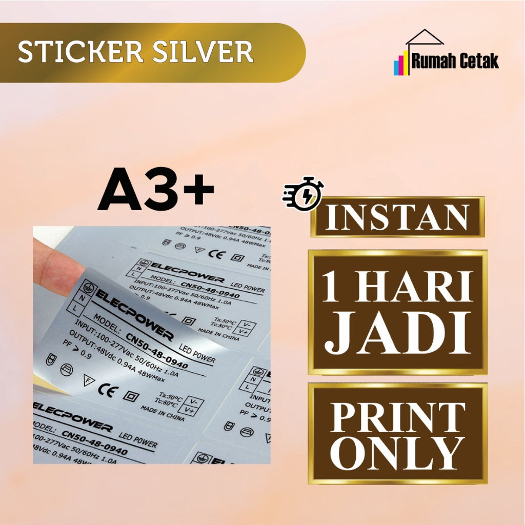 Jual Print Cetak Label Stiker Silver A3+ (PRINT ONLY) | Shopee Indonesia