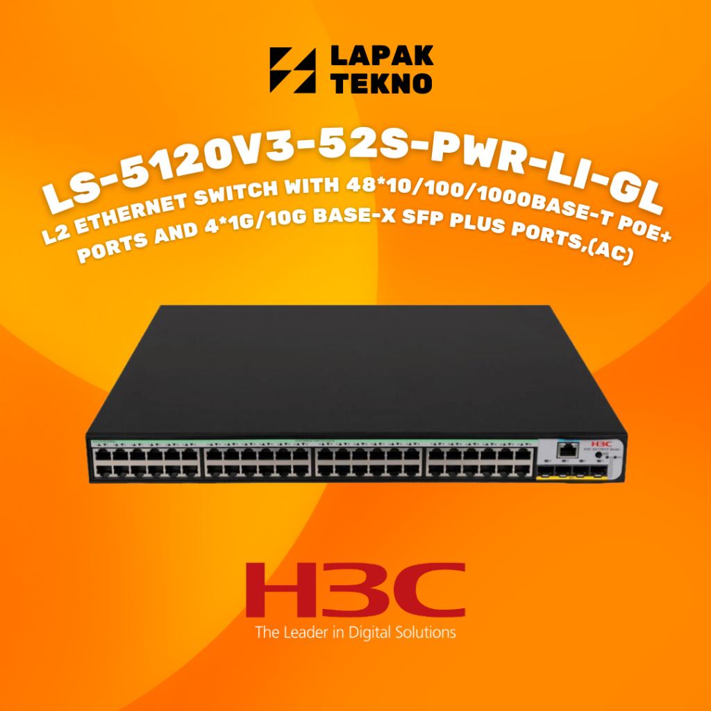 Jual H3C LS-5120V3-52S-PWR-LI-GL L3 Ethernet Switch with 48*10/100 ...