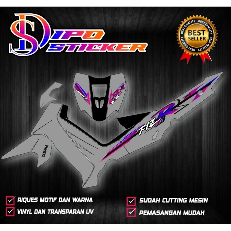 Jual sticker striping Yamaha fiz r f1zr fizR custom transparan UV (bisa ...