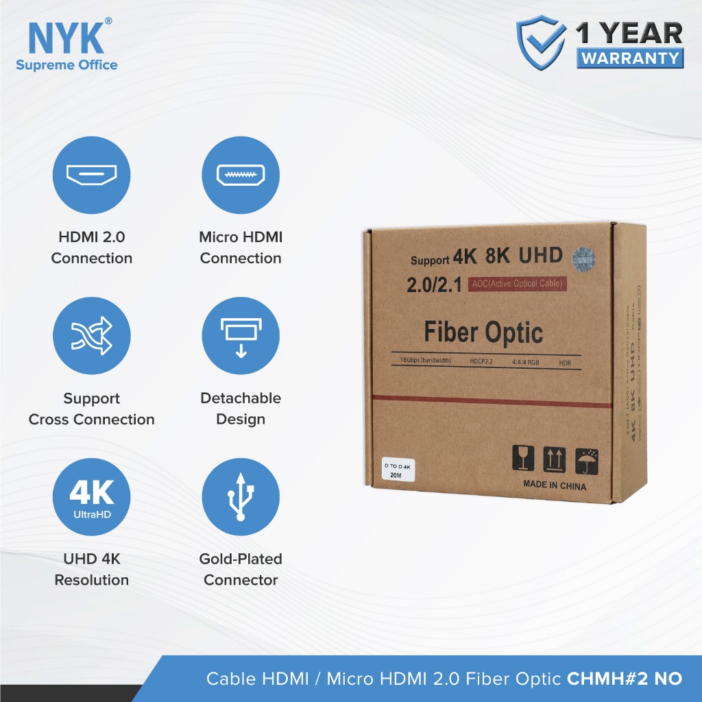 NYK Kabel HDMI 30M Kabel Fiber Optic Micro HDMI to HDMI 2.0 Detachable HDMI Active COD (7)