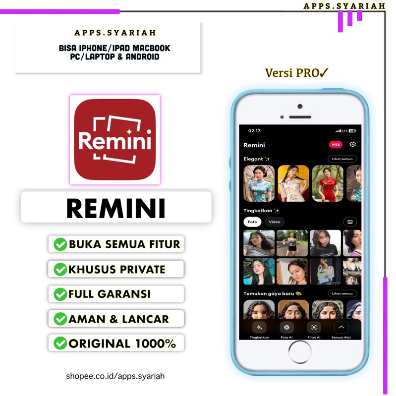 Jual Remini PRO IOS Premium Legal 100% Private | Shopee Indonesia