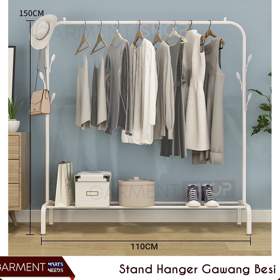 Jual Supreme Stand Hanger Gawang Besi Kuat Putih Hitam Butik Bazar ...