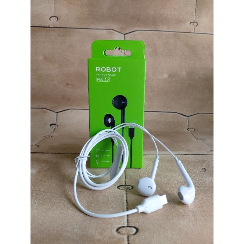 Jual ROBOT REC10 Earphone Type-C Comportable 14mm | Shopee Indonesia