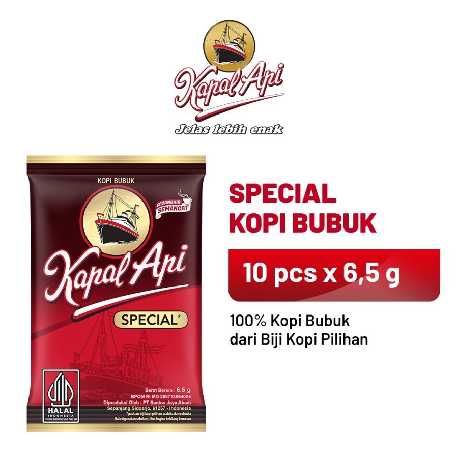 Jual KOPI KAPAL API SPECIAL MERAH 6 GRAM TANPA GULA 1 RENCENG ISI 10 ...