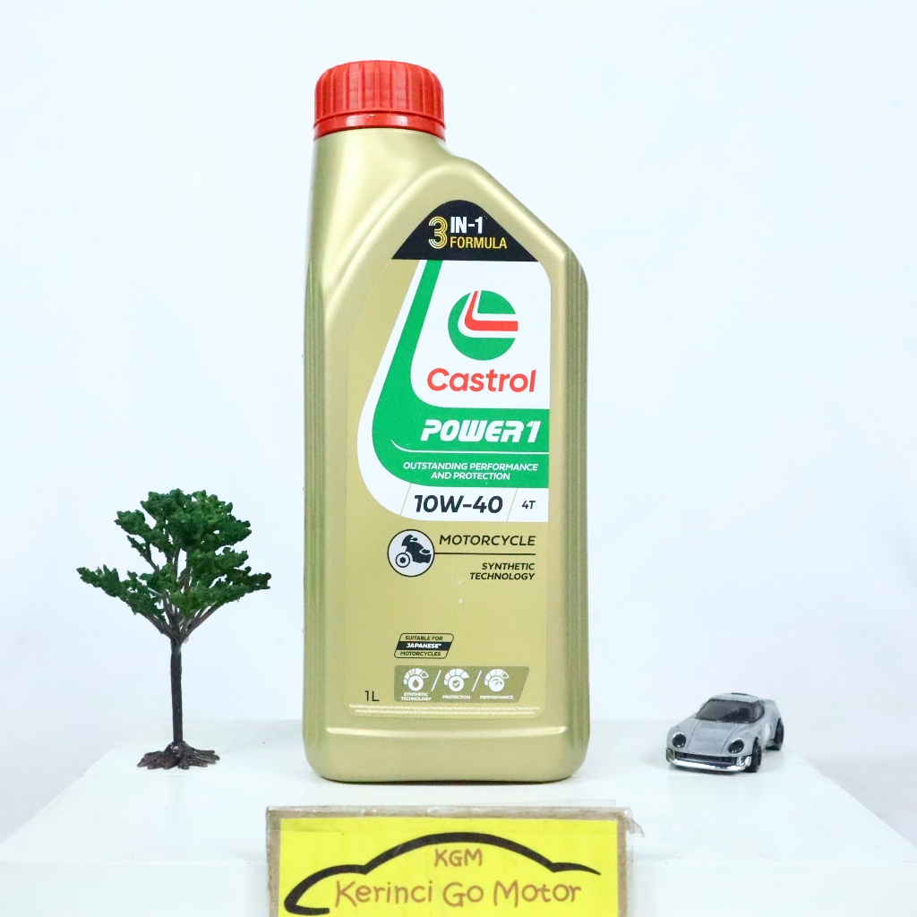 CASTROL POWER 1 10W-40 4T Motorcycle Engine Oil - API SJ / JASO MA-2 - 4 Litres