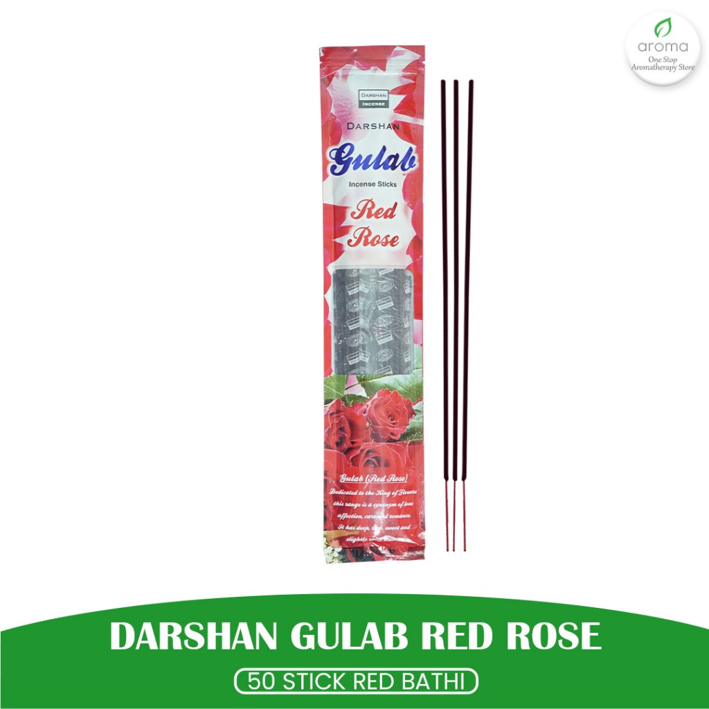 Jual Dupa India Aromaterapi Red Bathi - Darshan Red Rose 50 Sticks ...