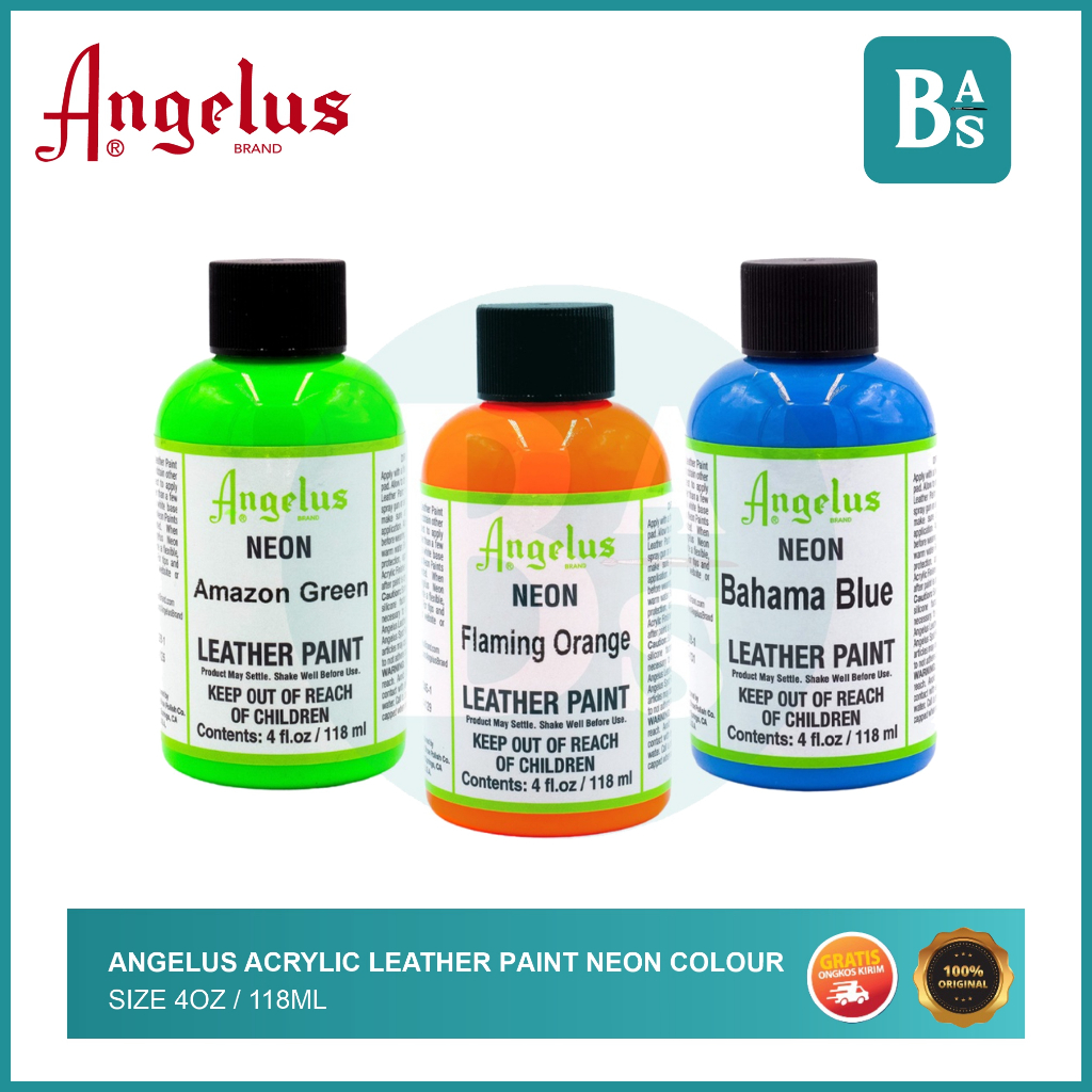 Jual Angelus - Acrylic Leather Paint Neon - Cat Sepatu Kulit 4oz 118ml ...